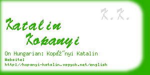 katalin kopanyi business card